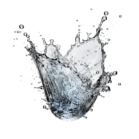 AI generated Water splashes and wave with drops. Fresh drink, clear aqua falling or pour with air bubble on transparent background png
