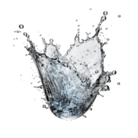 AI generated Water splashes and wave with drops. Fresh drink, clear aqua falling or pour with air bubble on transparent background png