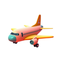 ai généré mignonne avion 3d icône sur transparent Contexte png