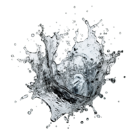 AI generated Water splashes and wave with drops. Fresh drink, clear aqua falling or pour with air bubble on transparent background png