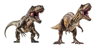 ai generato tirannosauro rex, t-rex su trasparente sfondo png