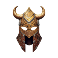 AI generated Viking helmet, medieval helmet with horns on transparent background png