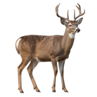 AI generated Deer stag in front on transparent background png