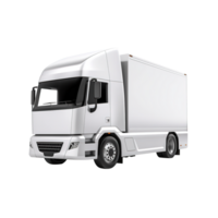 AI generated Ev logistic trailer truck or electric vehicle on transparent background png