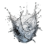 AI generated Water splashes and wave with drops. Fresh drink, clear aqua falling or pour with air bubble on transparent background png