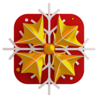 3d render christmas snowflake png