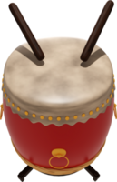 3d render chinese drum png