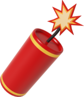 3d render chinese firecracker png