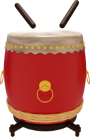 3d render chinese drum png