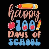 100 days of school t-shirt design and bundle vector