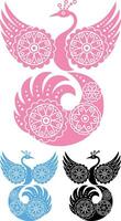 Decorative Bird Set vector