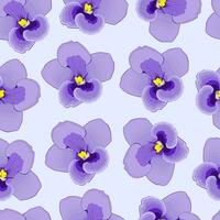 Seamless pattern with violet buds on a blue background vector