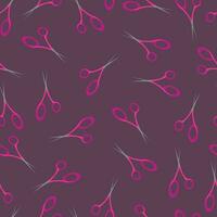Seamless pattern with scissors on a dark purple background vector