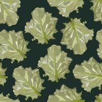 Seamless pattern with green violet leaves on a dark background vector