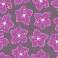 Seamless pattern with violet buds on a gray background vector