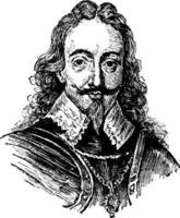 Charles I, vintage illustration vector