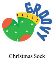 Trendy Christmas Sock vector