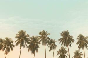 AI generated palm trees standing horizontally against the sky photo