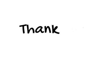 Thank you animation. Handwriting Animated in black color with ink drops video