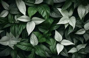 AI generated an arrangement of green leaves and leaves, photo