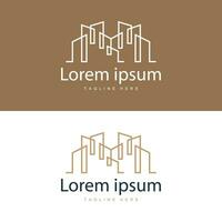 Modern City Building Logo Design, Luxurious and Simple Urban Architecture vector