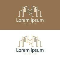 Modern City Building Logo Design, Luxurious and Simple Urban Architecture vector