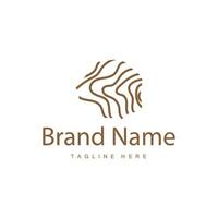 Tree Bark Logo Design Vector Simple Wood Texture Bark Illustration Symbol