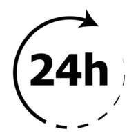 Around the clock icon 24 hours. Vector around day and hour 24 illustration