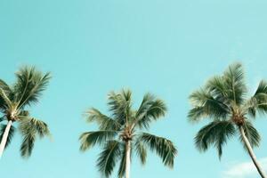 AI generated palm trees standing horizontally against the sky photo