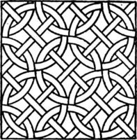 Roman Mosaic Circle Pattern is a mosaic made during the Roman period, vintage engraving. vector