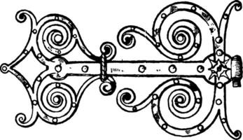 Renaissance Hinge, free ornament,  vintage engraving. vector