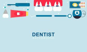 dentista herramientas y equipo bandera concepto vector