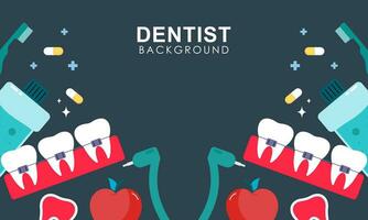 Dentist tools and equipment banner concept vector