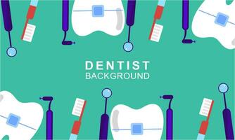 Dentist tools and equipment banner concept vector