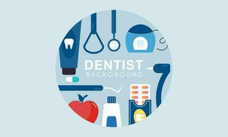 Dentist tools and equipment banner concept vector