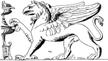romano grifo Clásico ilustración. vector
