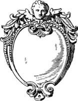 Renaissance Strap-Work Frame was an invention of the Renaissance, vintage engraving. vector