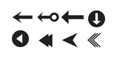 Set of black vector arrow icons