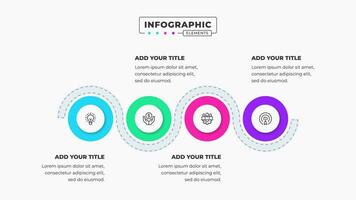 Vector creative and modern circle business infographic with 4 steps or processes