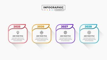 Timeline infographic elements with 4 steps or options vector