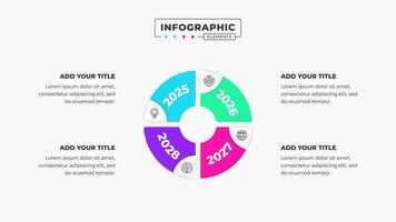 vector negocio cronograma circulo infografía presentación modelo con 4 4 pasos o opciones