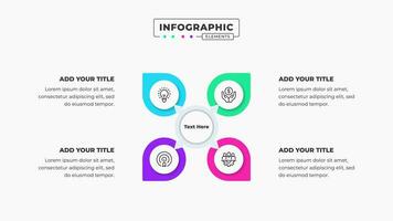 Vector circle infographic business presentation template with 4 steps or options