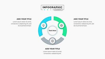 Vector circle business infographic presentation elements with 3 steps or options