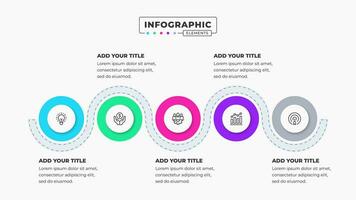 Vector creative and modern circle business infographic with 5 steps or processes