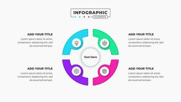 vector circulo negocio infografía presentación elementos con 4 4 pasos o opciones