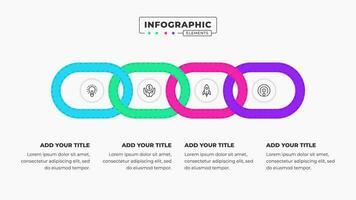 Vector business infographic presentation elements with 4 steps or options