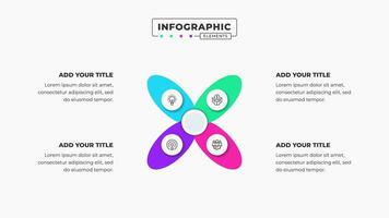 Modern business infographic elements with 4 steps or options vector