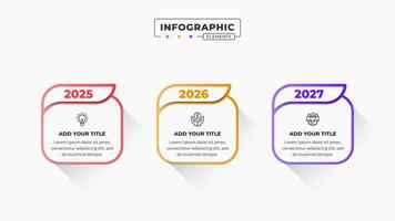 Timeline infographic elements with 3 steps or options vector