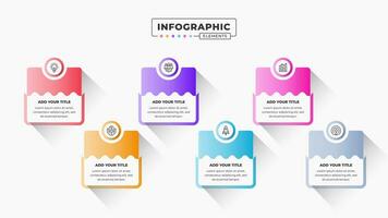Business infographic template with six steps or options vector