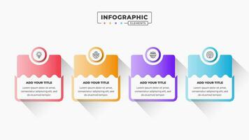 Business infographic template with 4 steps or options vector